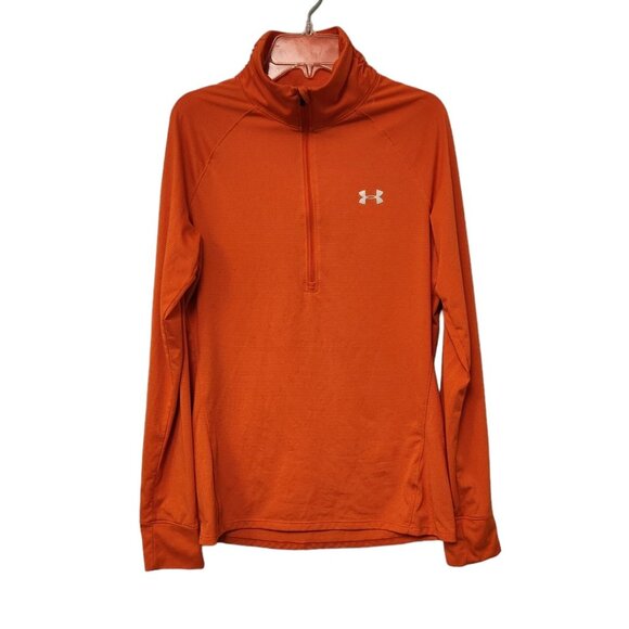 Under Armour 1/2 Zip Mock UA Semi Fitted All Season Gear Orange Womens‎ Medium - Picture 1 of 12